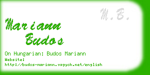 mariann budos business card